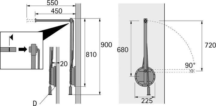 Image du produit Hettich Lève-vêtements Lève-personne simple 12 (1 pcs)