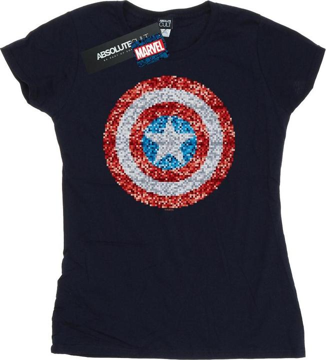 Immagine prodotto Captain America Pixelated Shield Maglietta Donna (S)