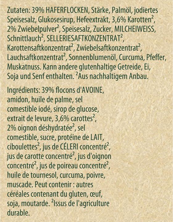 Nährwerte und Zutaten Knorr Quick Soup Haferkern, Suppe mit Gemüsestückchen & Hafer, schnell zubereitete Fertigsuppe