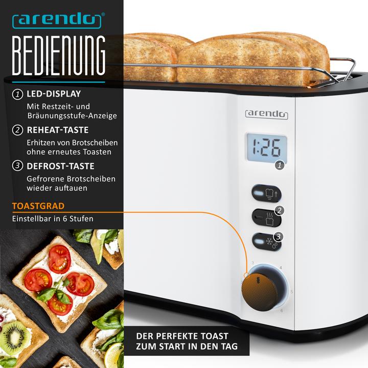 Immagine prodotto Arendo Set per la colazione Bollitore in acciaio inox da 1,5 l con selezione della temperatura e tostapane (1.70 l)