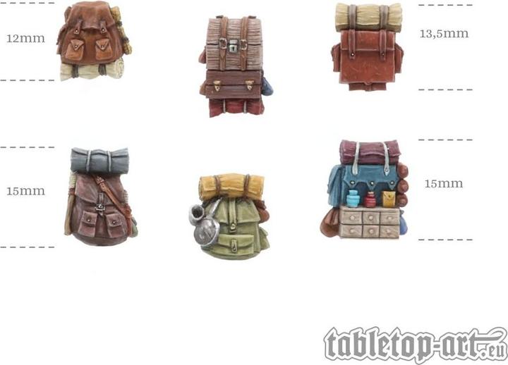 Image du produit Tabletop-Art Décoration Sacs à dos d'aventurier - Set 1 6 pièces