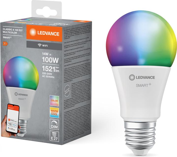Image du produit Ledvance Smart+ Wifi Classic (E27, 14 W, 1521 lm, 1 x, F)