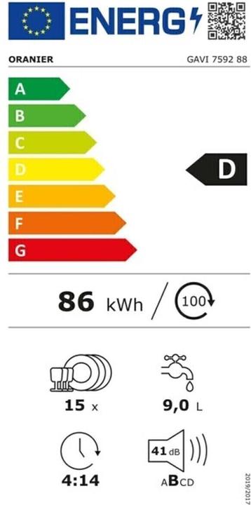Energy Label Oranier GAVI 7592 XL (7592 88)