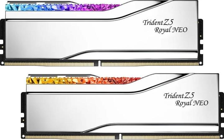 Actual product image G.Skill Trident Z5 Royal Neo RGB DDR5-6000 - 64GB - CL26 - Dual Channel (2 pcs) - AMD EXPO - Slv med RGB (2 x 32GB, 6000 MHz, DDR5 RAM)