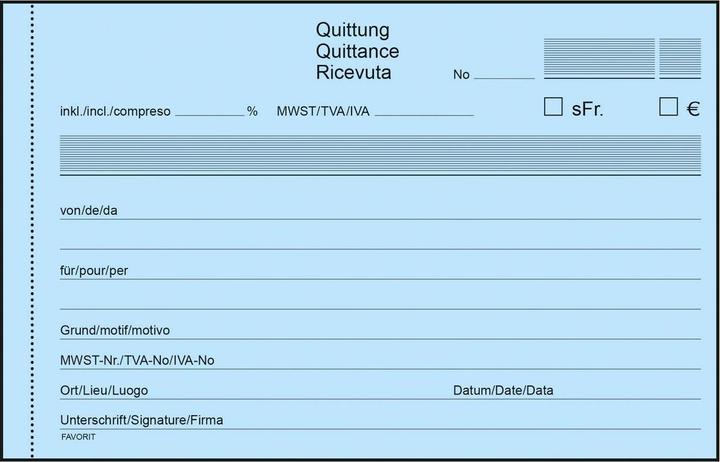 Actual product image Favorit Receipts (150 x)