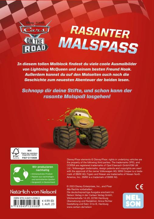 Image du produit Disney Cars on the road : le plaisir de colorier à toute vitesse