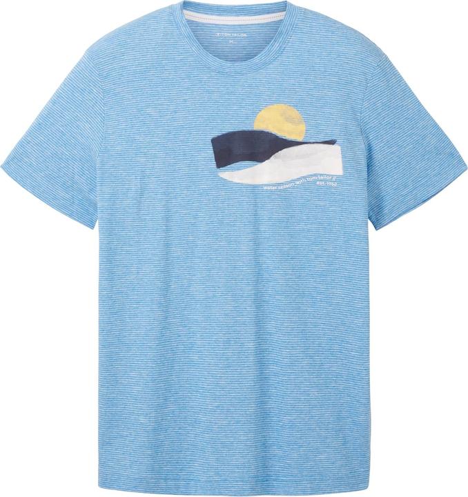 Image du produit Tom Tailor T-Shirt Gestreiftes Kurzarmshirt mit Rundhalsausschnitt und Foto-Print (XL)