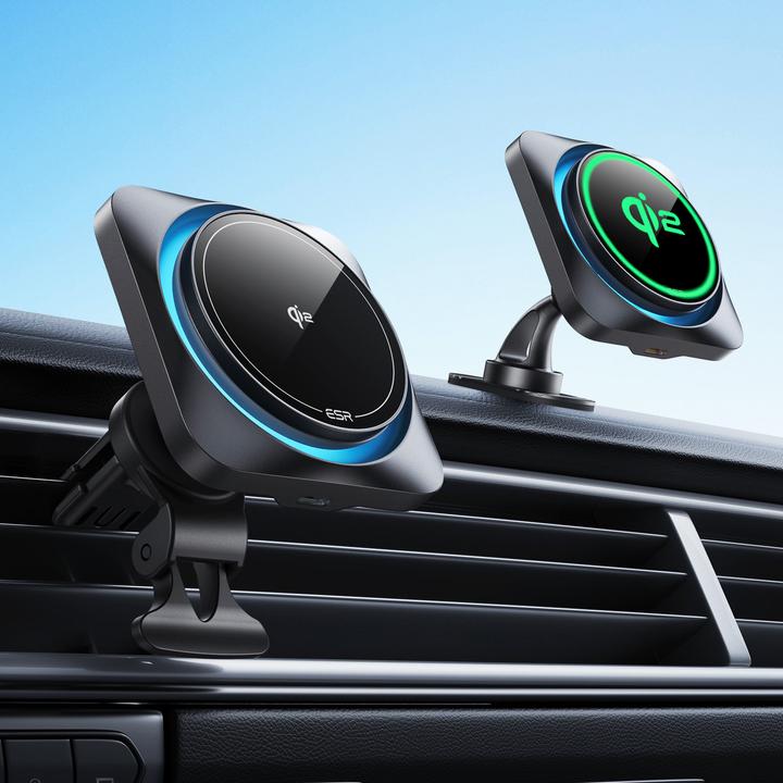 Actual product image ESR HaloLock CryoBoost MagSafe Car Mount Wireless Charger