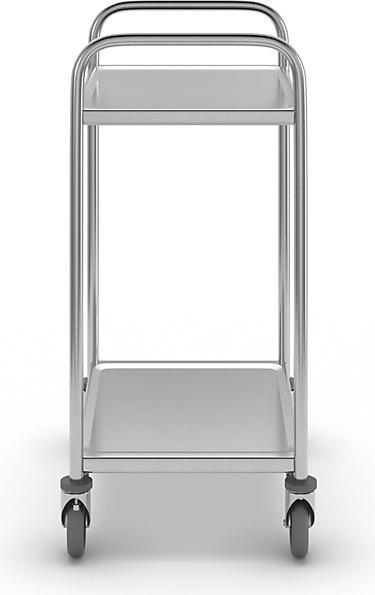 Produktbild Köhler Edelstahl-Servierwagen, 2 Etagen, luftidentische Reifen, LxBxH 700x470x970 mm