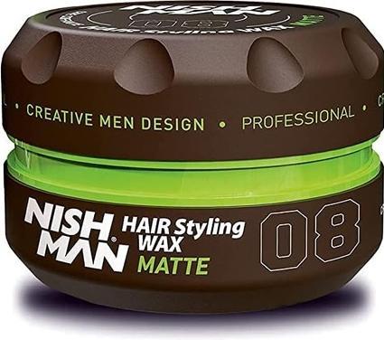 Nishman Nish Man Hair Styling Gel Wax Matte 08 Brown 150ml (Haargel, 150 ml)