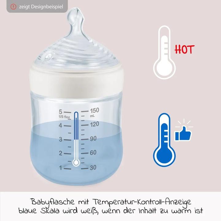 Immagine prodotto NUK per il biberon Nature con controllo della temperatura, con tettarella in silicone simile al seno in (150 ml)