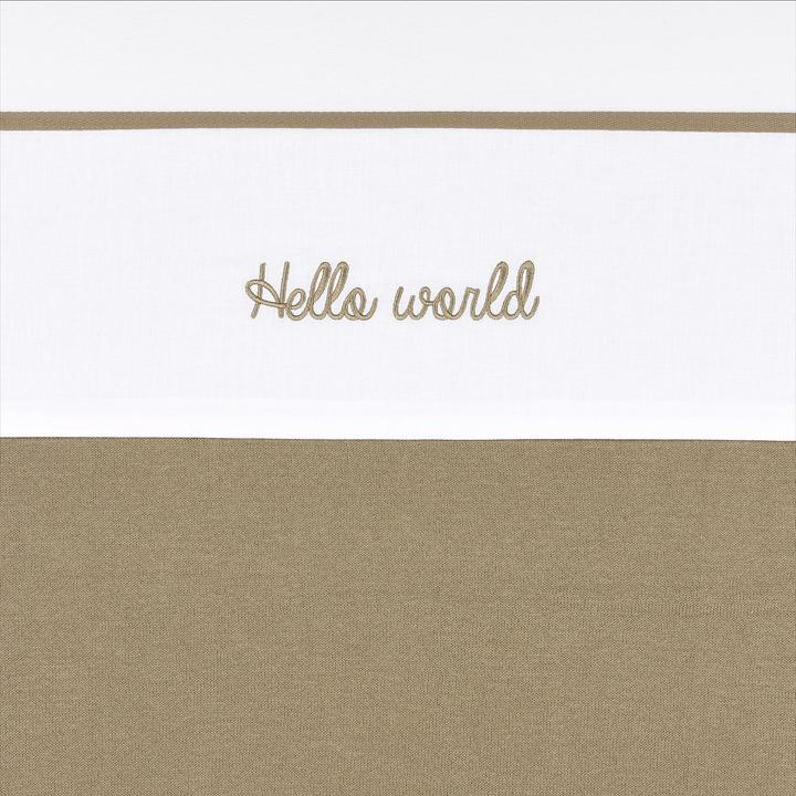 Actual product image Meyco Baby Hello World Bed Sheet Small - taupe (75 x 100 cm)