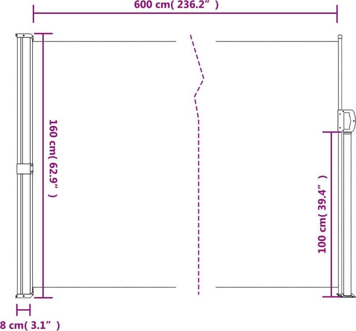 Produktbild VidaXL Seitenmarkise Ausziehbar rot (1.60 m)