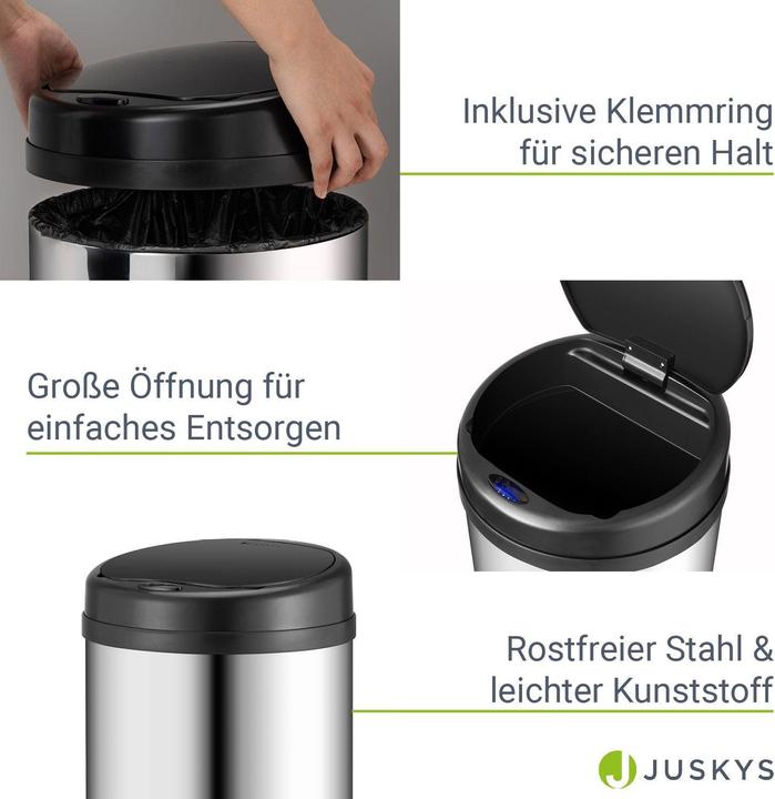 Actual product image Juskys Automatic waste bin with sensor (40 l)