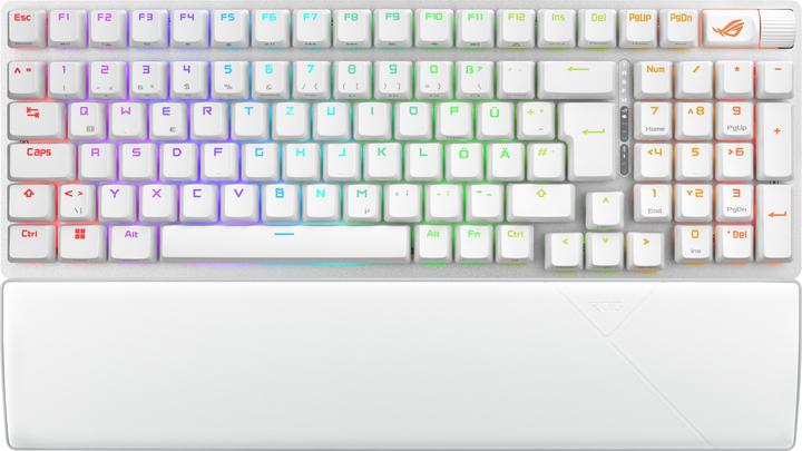 Actual product image ASUS Keyboard ROG Strix Scope II 96 Wireless White (DE, Wireless, Cable)