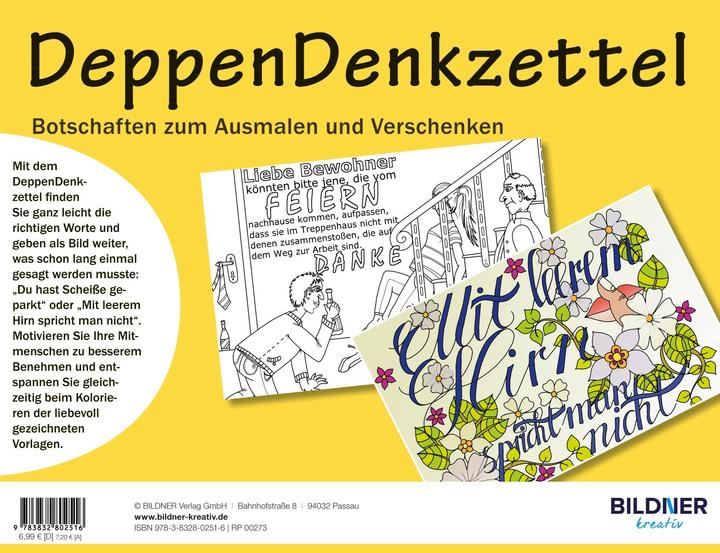 Image du produit Livre de coloriage pour adultes : DeppenDenkzettel