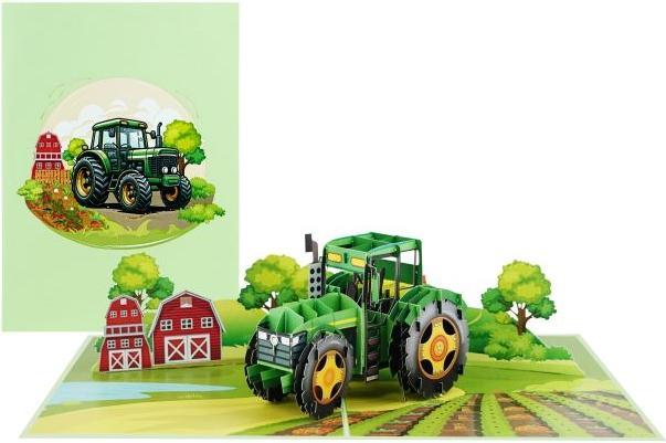 Produktbild MU Classic 3D Pop-Up Grusskarte - Traktor (1 Stk.)