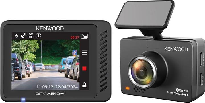 Actual product image Kenwood DRV-A510W 2K WQHD DashCam 12/24V/GPS/WiFi/App (GPS receiver, Built-in display, Wi-Fi, Built-in microphone, Accelerometer, 2K)