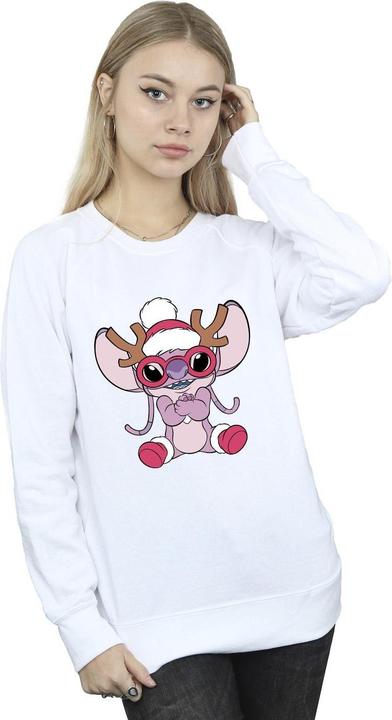 Actual product image Disney Womens/Ladies Lilo & Stitch Angel Reindeer Sweatshirt (M)