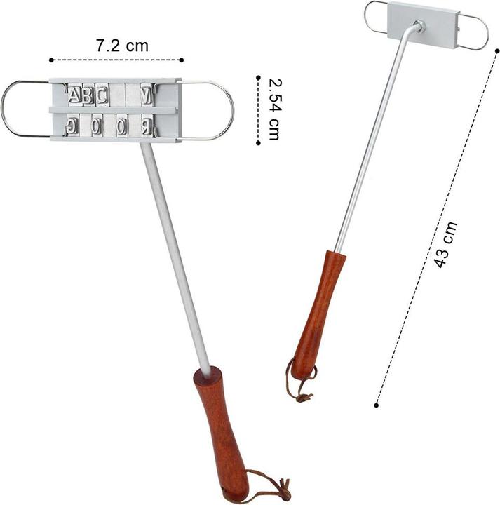 Produktbild PhoneLook Grill Fleisch / Gemüse Brandeisen Cowboy Branding Iron American Style BBQ