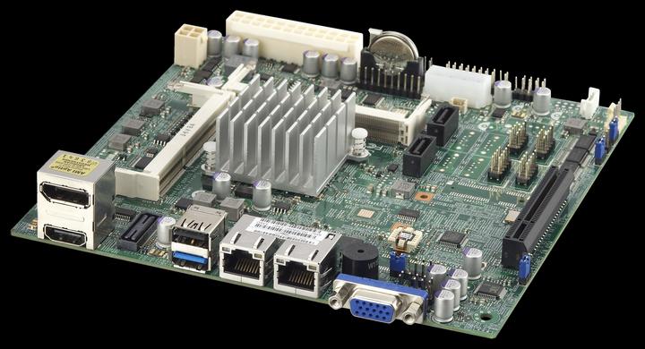 Actual product image Supermicro X10SBA - Motherboard - Mini-ITX - Intel Celeron J1900 (BGA 1170, Intel SoC, Mini-ITX)