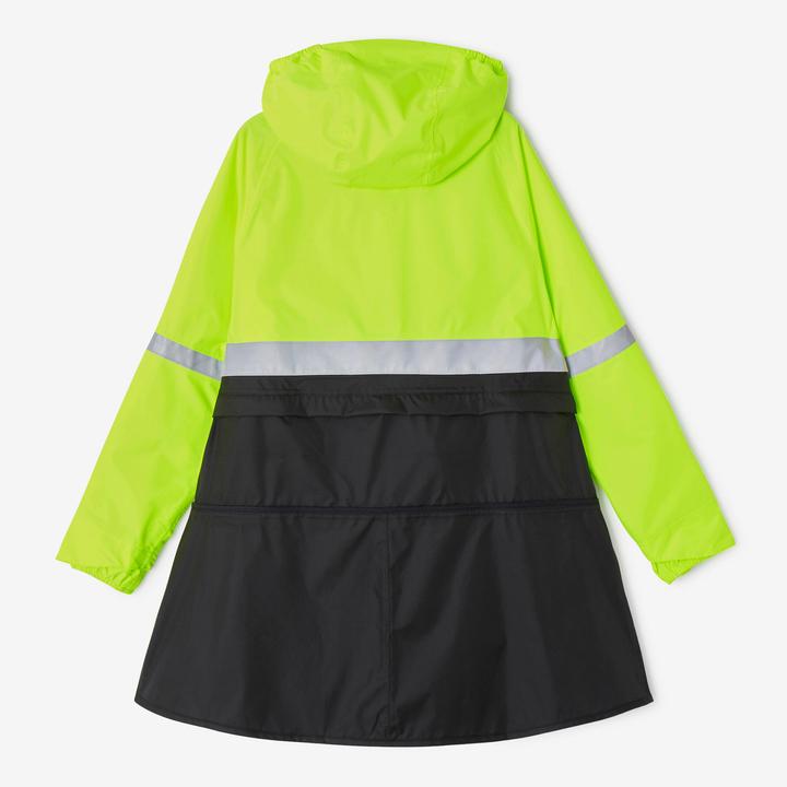 Produktbild Btwin Fahrrad Regenponcho Sichtbarkeit Tag und Nacht Kinder schwarz/neongelb (10, 11, 12)