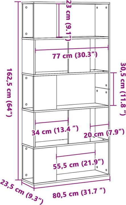 Immagine prodotto VidaXL Scaffale (80,5 x 23,5 x 162,5 cm)