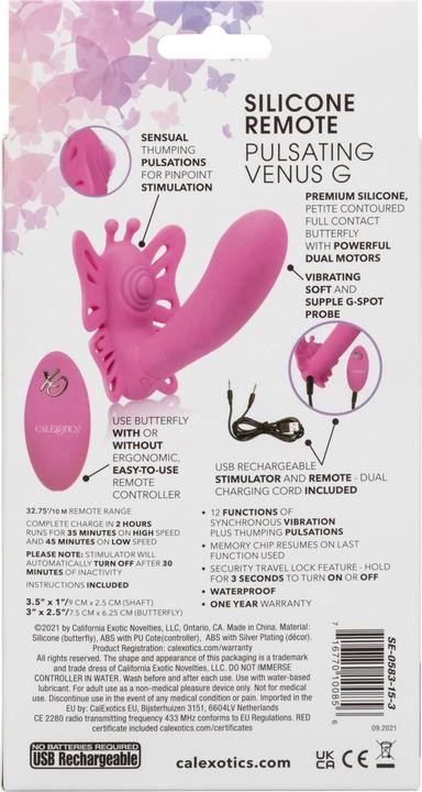 Produktbild CalExotics Venus Butterfly® Silicone Remote Pulsating Venus G