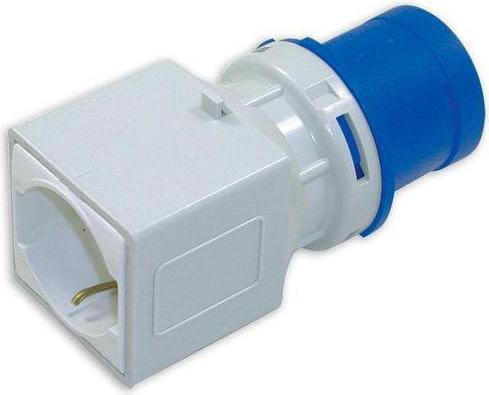 Actual product image Rs Pro Industrial power supply connector adapter plug, socket blue 2P+E, 230 V / 16A I
