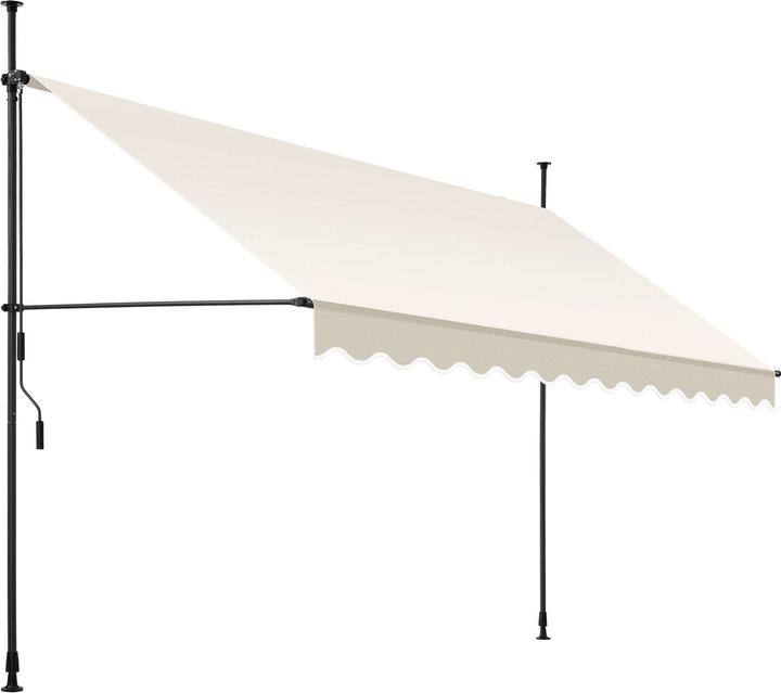 Produktbild tectake Klemmmarkise mit Handkurbel (3.50 m)