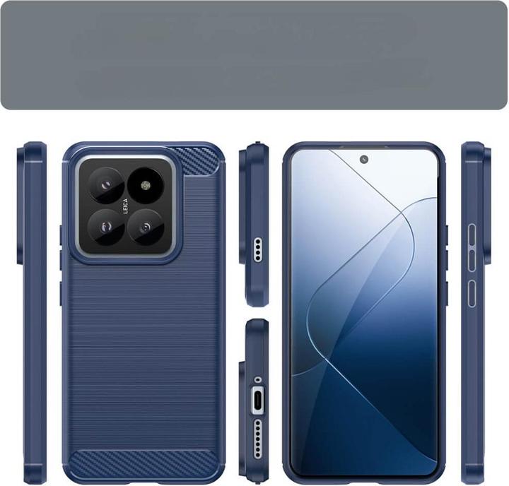 Produktbild Cover-Discount Xiaomi 14 Pro - Metall Carbon Look Hülle blau (Xiaomi 14 Pro)