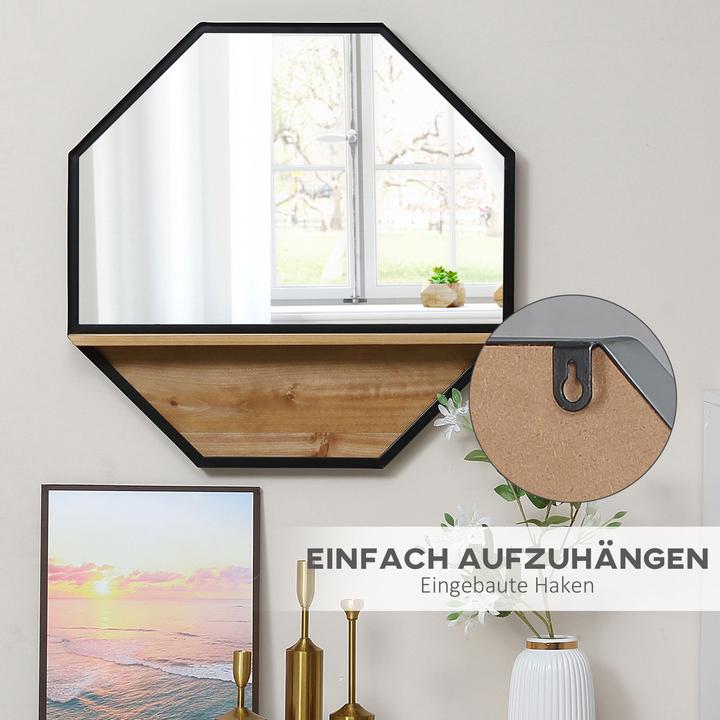 Actual product image Homcom Wall mirror with wooden frame