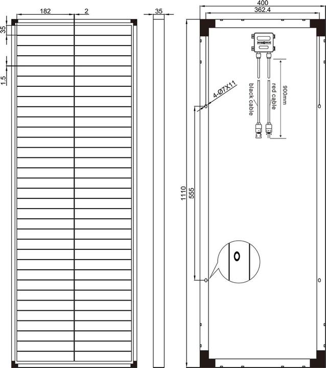 Produktbild Enjoy solar Monokristallines Solarmodul 80W/36V (80 W)