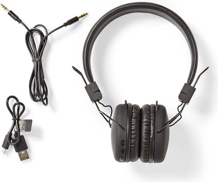 Image du produit Nedis Bluetooth supra-auriculaire pliable Microphone intégré Noir, HPBT1100BK, one-Size (15 h, Sans fil)