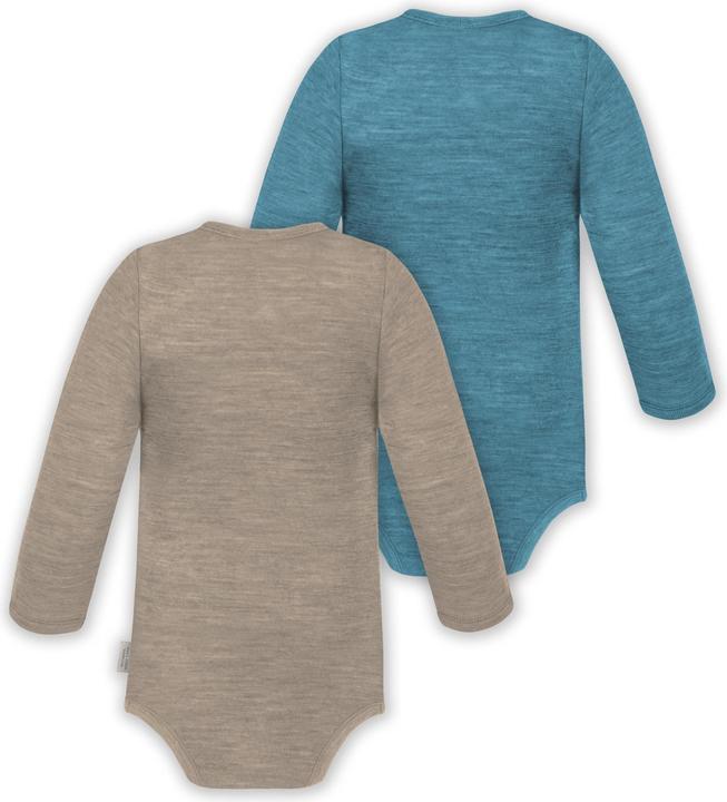 Image du produit Normani Lot de 2 body à langer bébé unisexe manches longues une pièce en laine mérinos - 9351 (86)