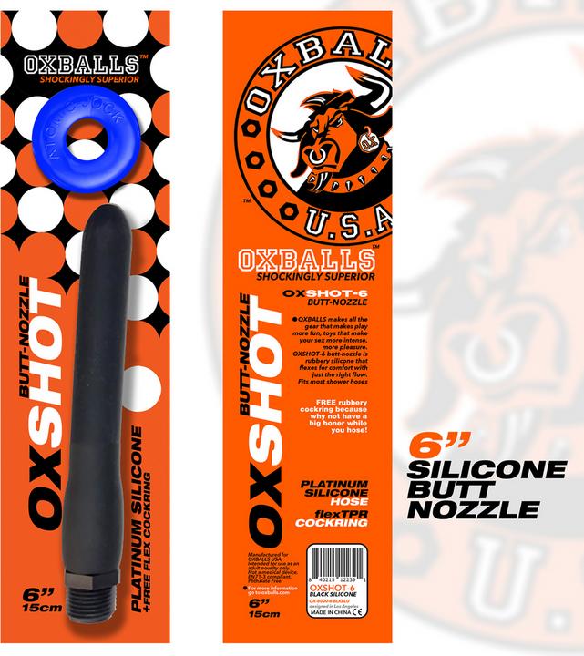 Produktbild Oxballs Oxshot Butt-Nozzle Shower Hose 6 inch & Flex Cockring