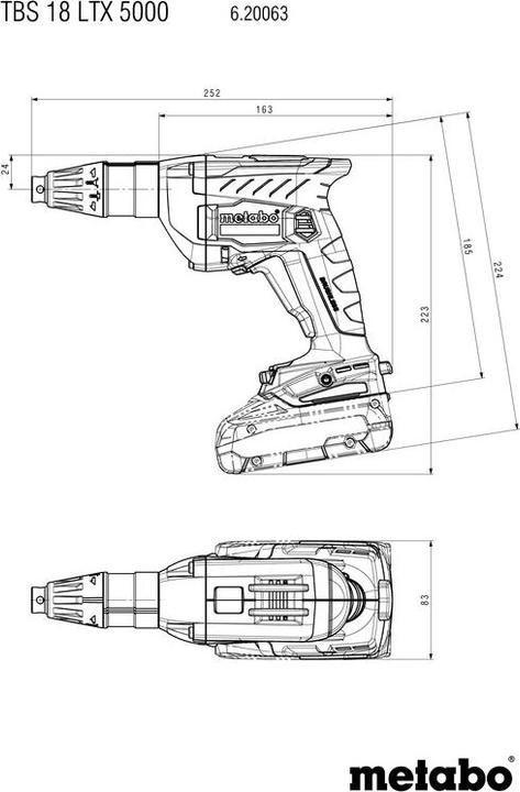 Produktbild Metabo Akku-Trockenbauschrauber TBS 18 LTX BL 5000 (Akkubetrieb)