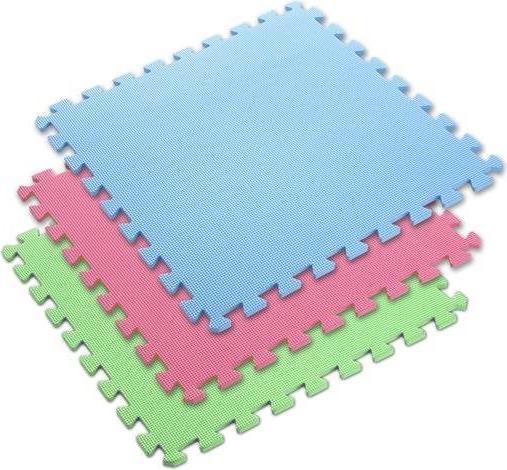 Immagine prodotto One Tappetino pieghevole per allenamento Fitness MP10 verde-blu-rosso, 60x60x1,0cm (9 pezzi) (10 mm)