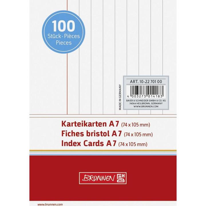 Immagine prodotto Schede di indice A7 foderate (A7, 190 g/m², 100 x)