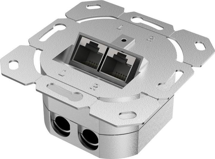 Actual product image Hama Network socket, CAT-6a, 10 Gbit/s, shielded, 2 ports, flush-mounted