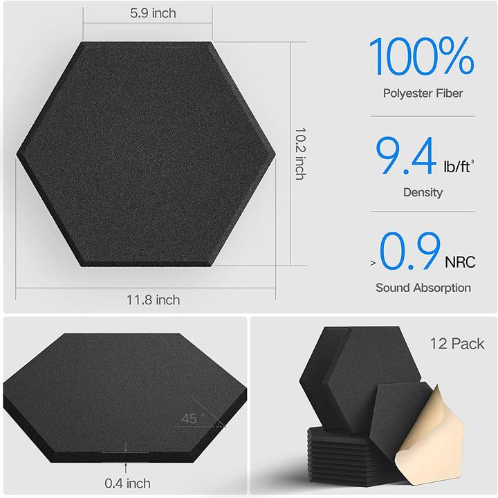 Produktbild Kuchoow Akustikplatten Selbstklebend (12 Stk.)