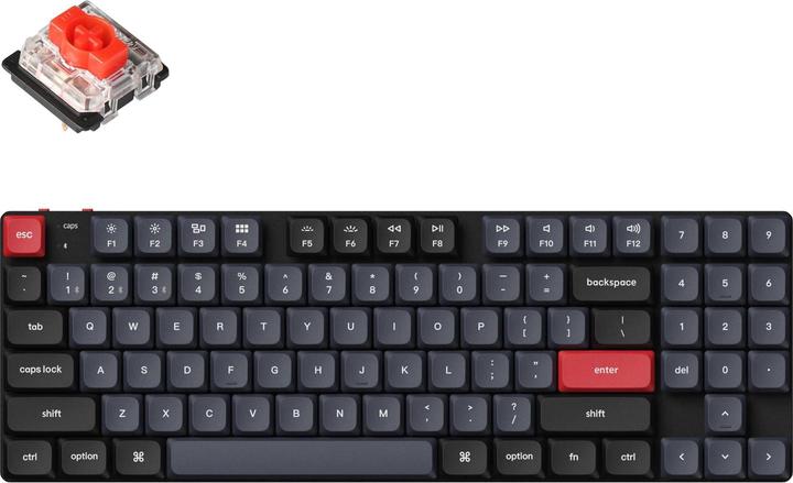 Actual product image Keychron K13 Pro (black/grey, DE layout, Gateron Low Profile 2.0 Mechanical Red, hot-swap, aluminium frame (DE, Cable)
