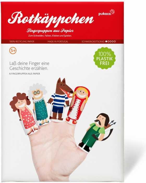 Actual product image Pukaca Paper finger puppet set. 6 Little Red Riding Hoods