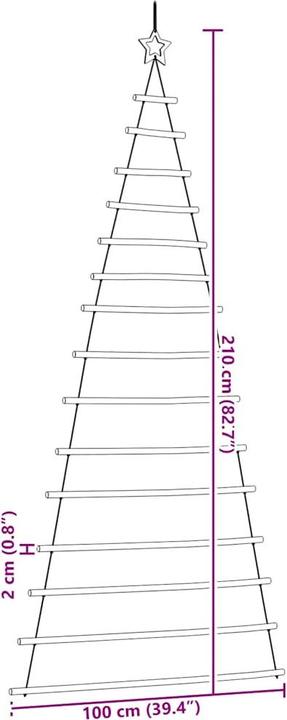 Produktbild VidaXL Weihnachtsbaum mit Spitzensternen Aufhängen 100x210 cm