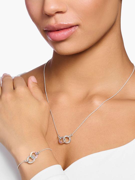 Produktbild Thomas Sabo Halskette Together mit Zwei Ringen Bunten Steinen Silber Geschwärzt (925er Silber, 50 - 55 cm)