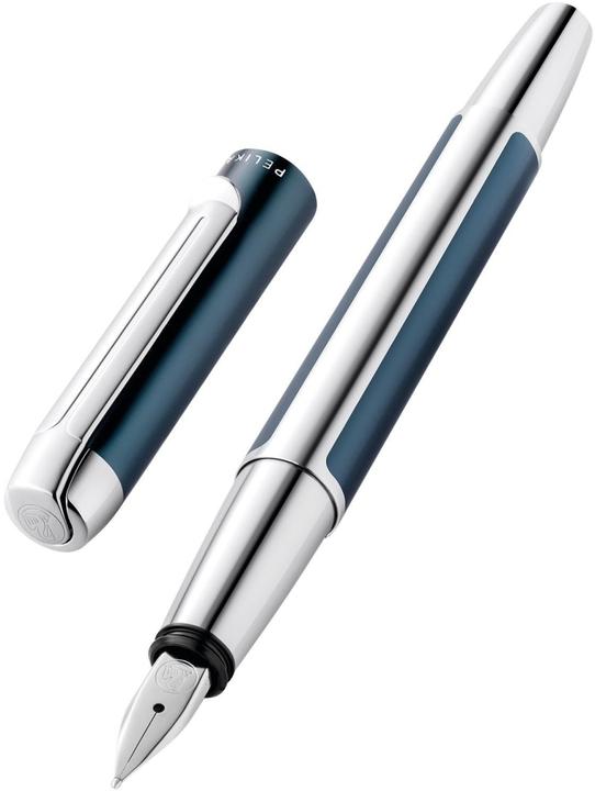 Pelikan Füllhalter PURA P40 Petrol F Geschenkbox (Petrol-Silber, 1 x)