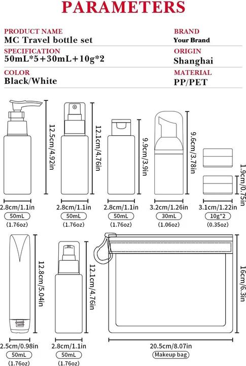 Actual product image Swissdetector Transparent Travel Bottles (Liquid bags)