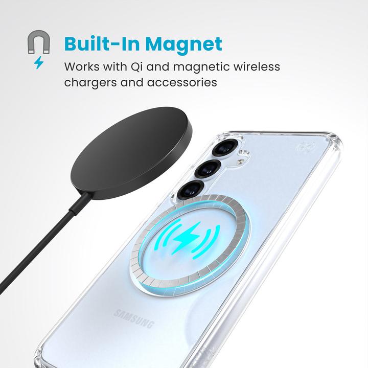 Actual product image speck Presidio2 Clear + Magnet Samsung Galaxy S25/S24 - with Microban (Samsung Galaxy S25)