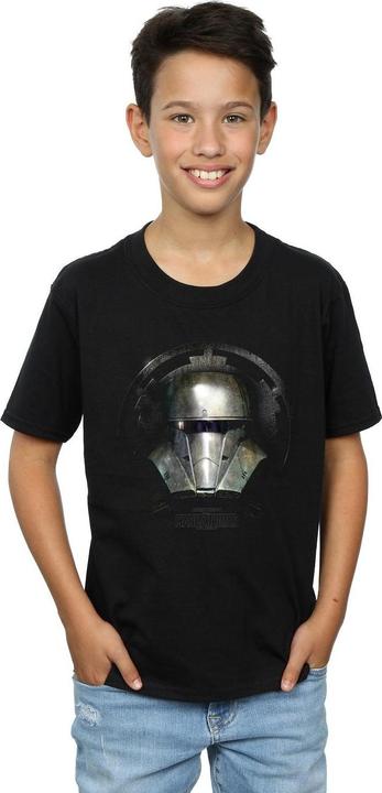 Actual product image Star Wars Boys The Mandalorian Dark Helmet T-Shirt (152, 158)