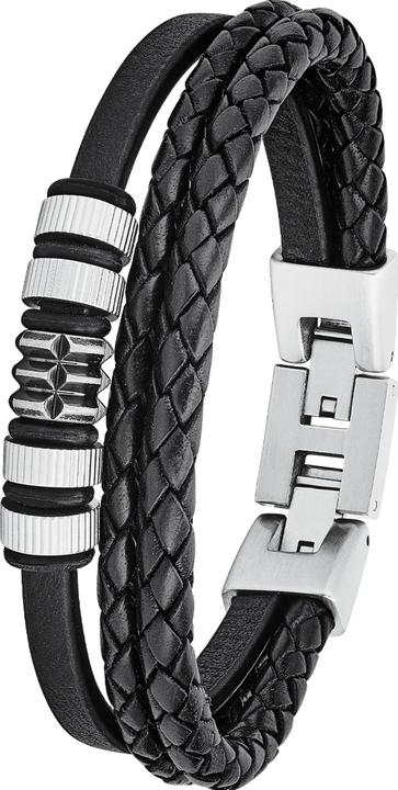 S.Oliver Armband (22 cm, Leder, Edelstahl)